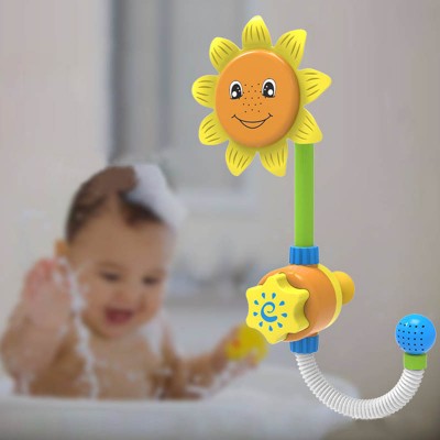 2017 hot Kids Children Baby Bathing Sunflower Shower Faucet Bath Water Play Learning Toy Gifts